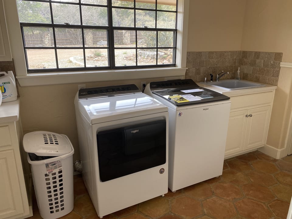 Laundry room provided with detergent.