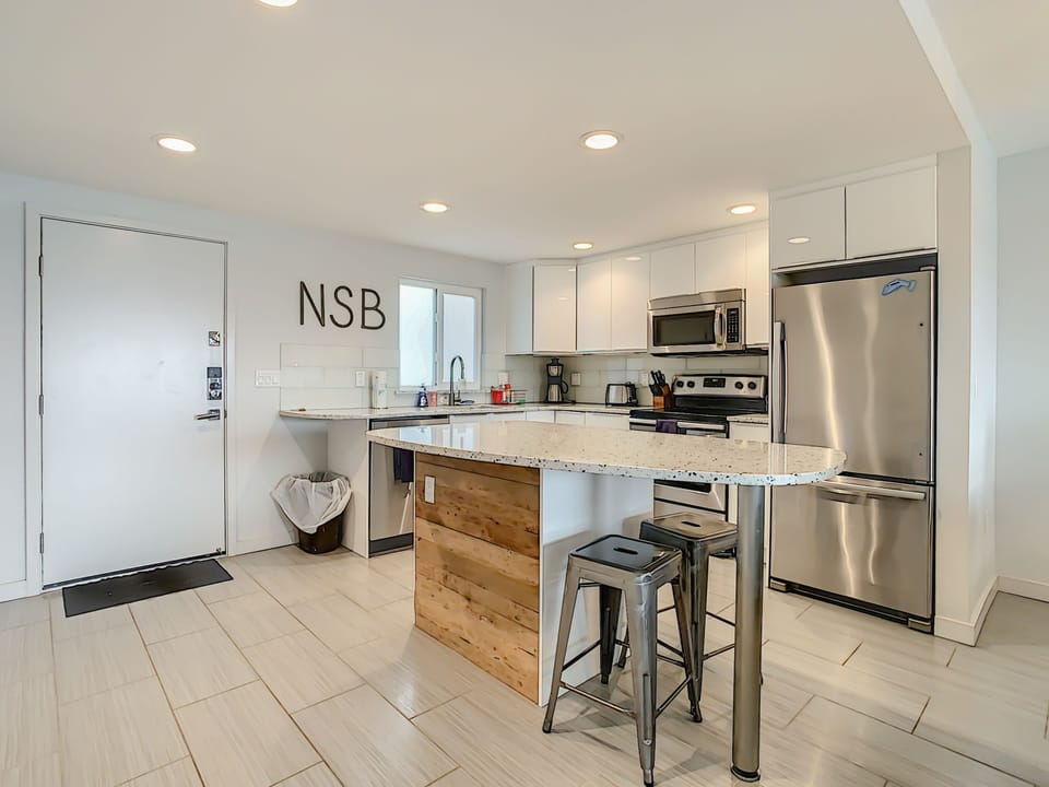 Fully equipped kitchen space with beautiful updates.