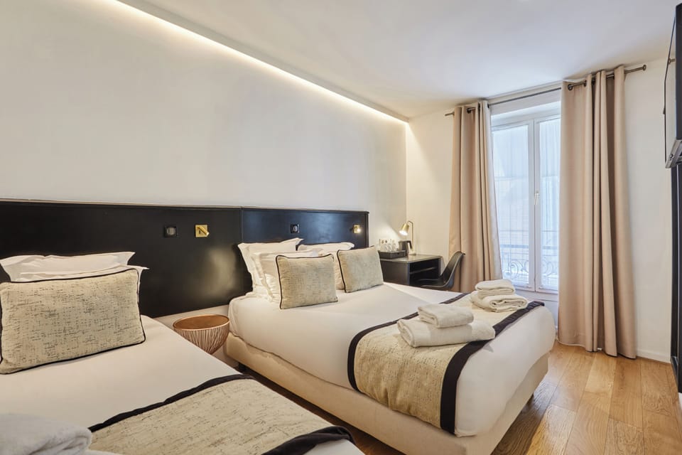 Desk, free WiFi, bed sheets