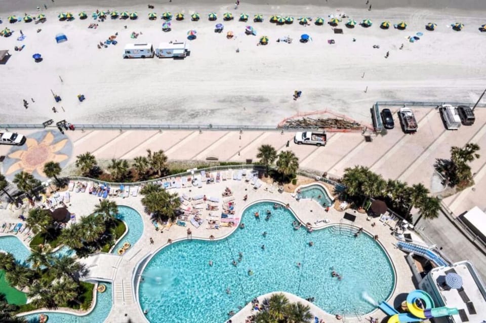 balcony view of pool and beach
