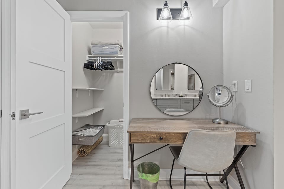 Closet and vanity area