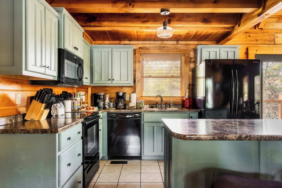 Large kitchen with stand alone island
