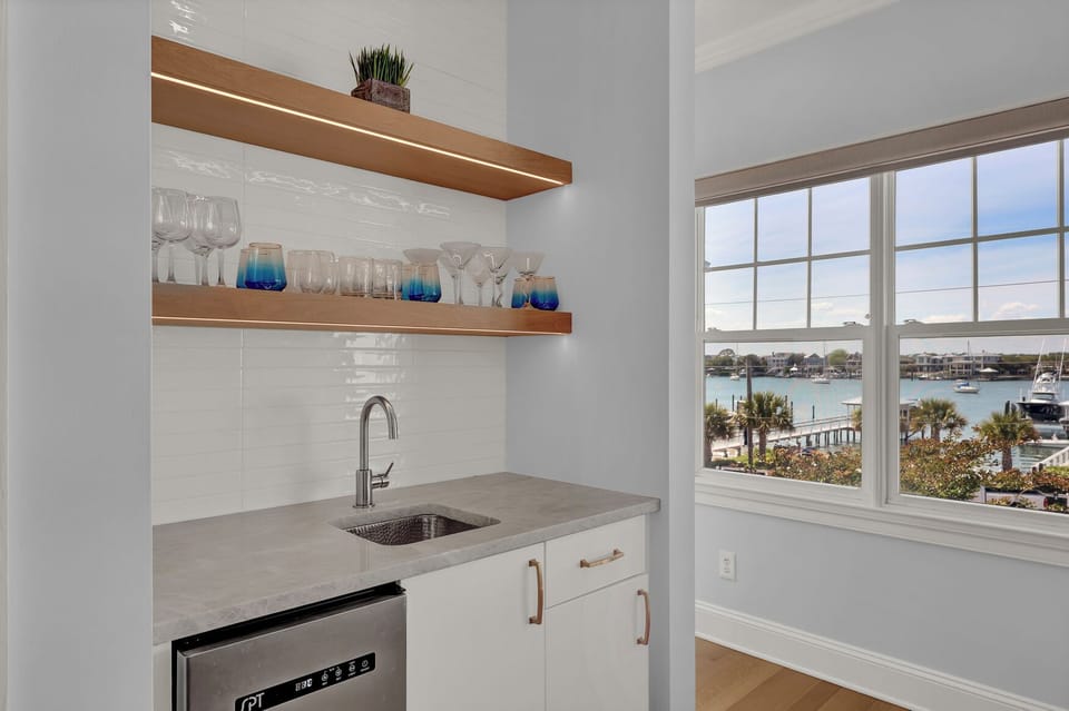 Wet Bar with Water Views