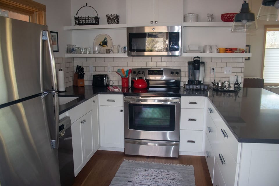 Keurig coffee maker available for use.