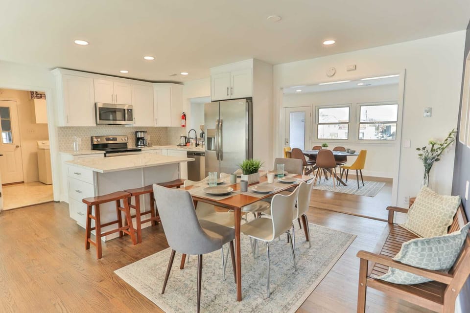 One of two eating areas for six guests.