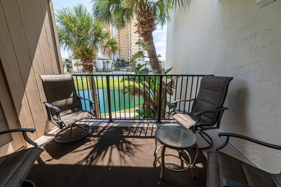 Gorgeous pond views from your living room balcony