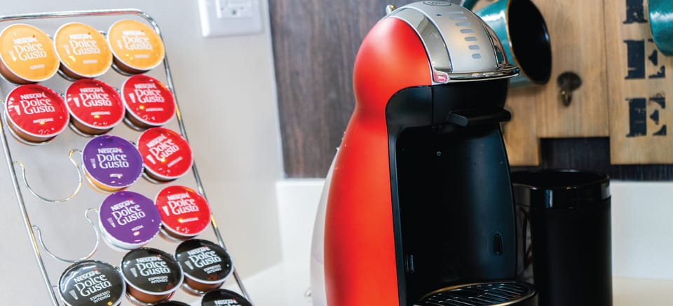 Gourmet coffee station. Enjoy a cappuccino, French press or normal brew coffee. 