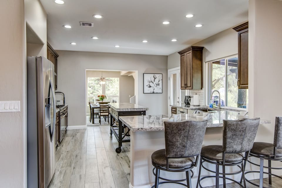 Spacious Kitchen with Bar Seating