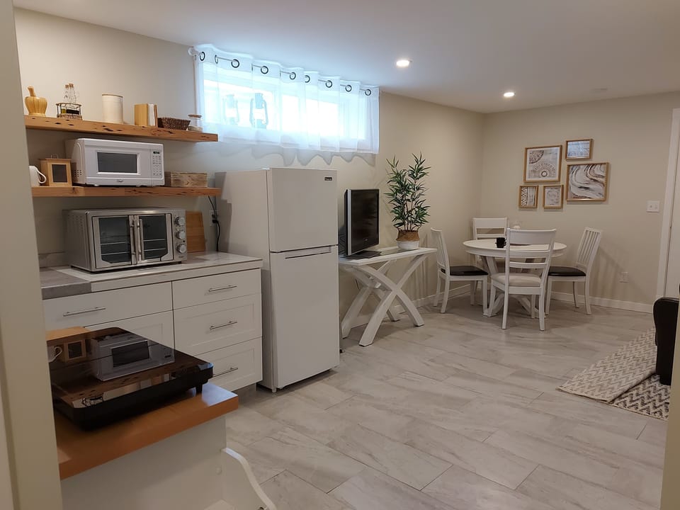 Kitchen, living and dining area