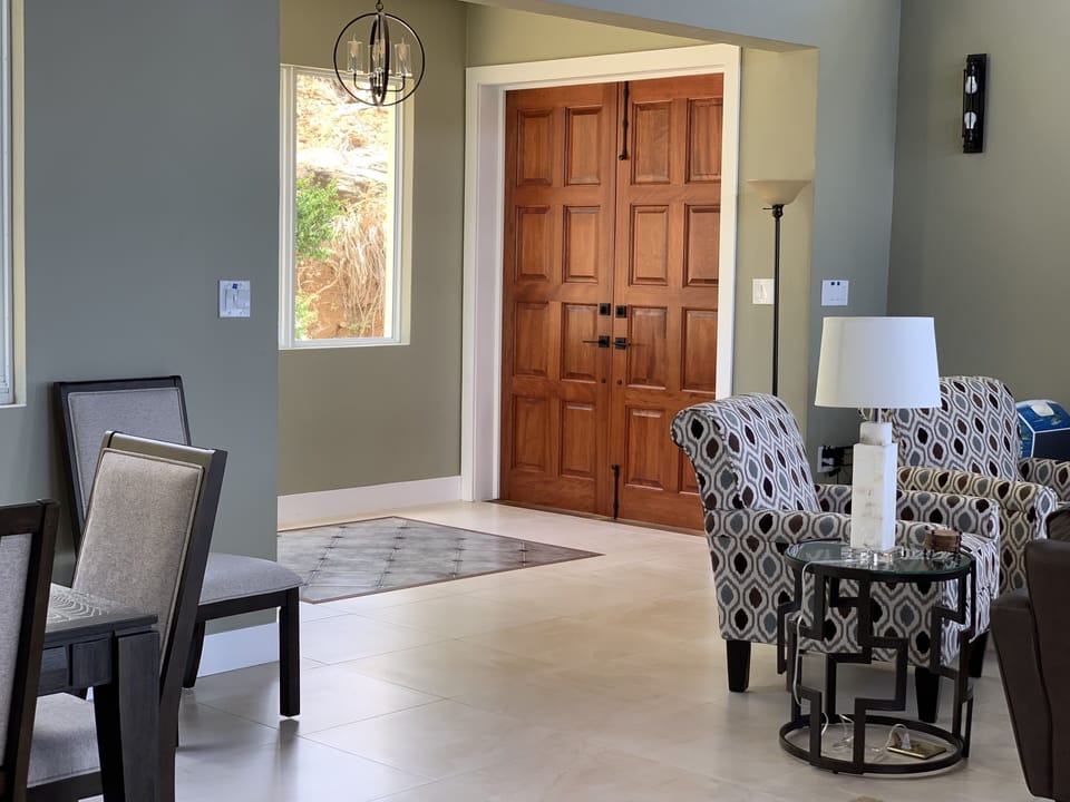 VIEW OF ENTRANCE DOOR FROM LIVING AREA