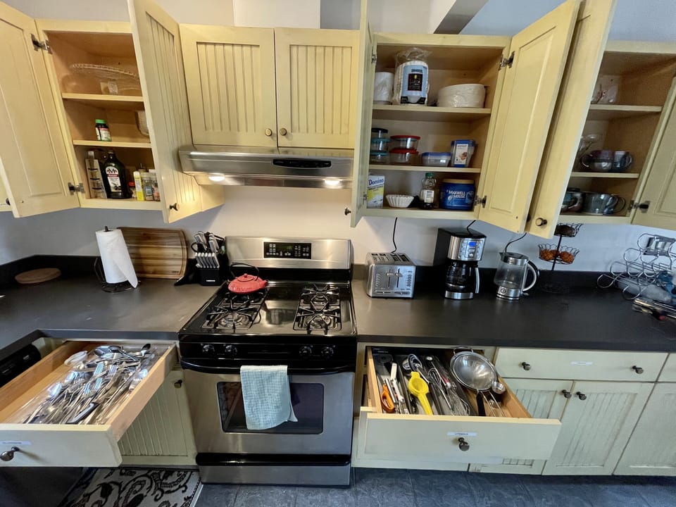 Stocked kitchen with cooking essentials