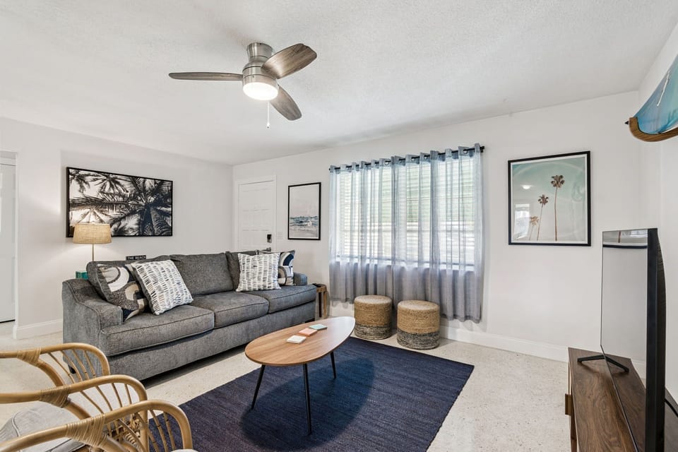 Living room with smart TV