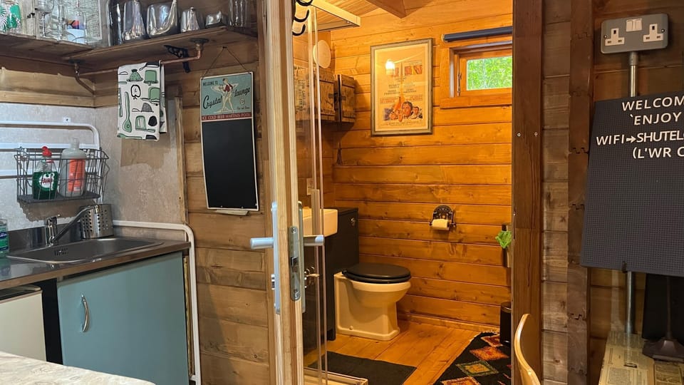 Retro Lodge nr Dartmoor With hot tub & opt Sauna Cabin in Bovey Tracey