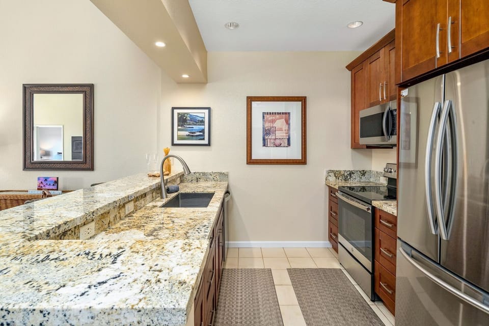 Granite counter tops.