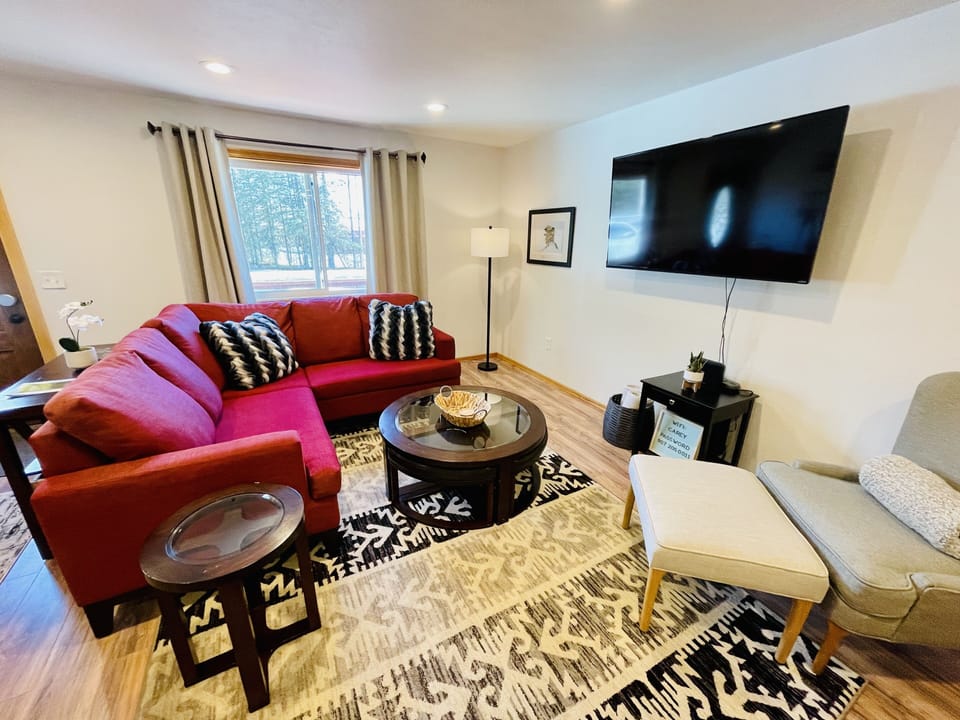 Living Room area - TV with Amazon Fire Stick.