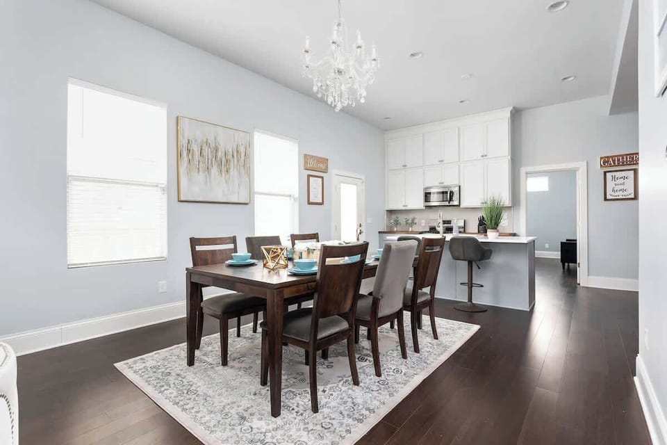 Enjoy each other's company at our stunning, wood dining table.