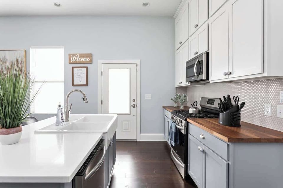 Our gorgeous, upgraded kitchen is fully equipped for all your cooking needs!