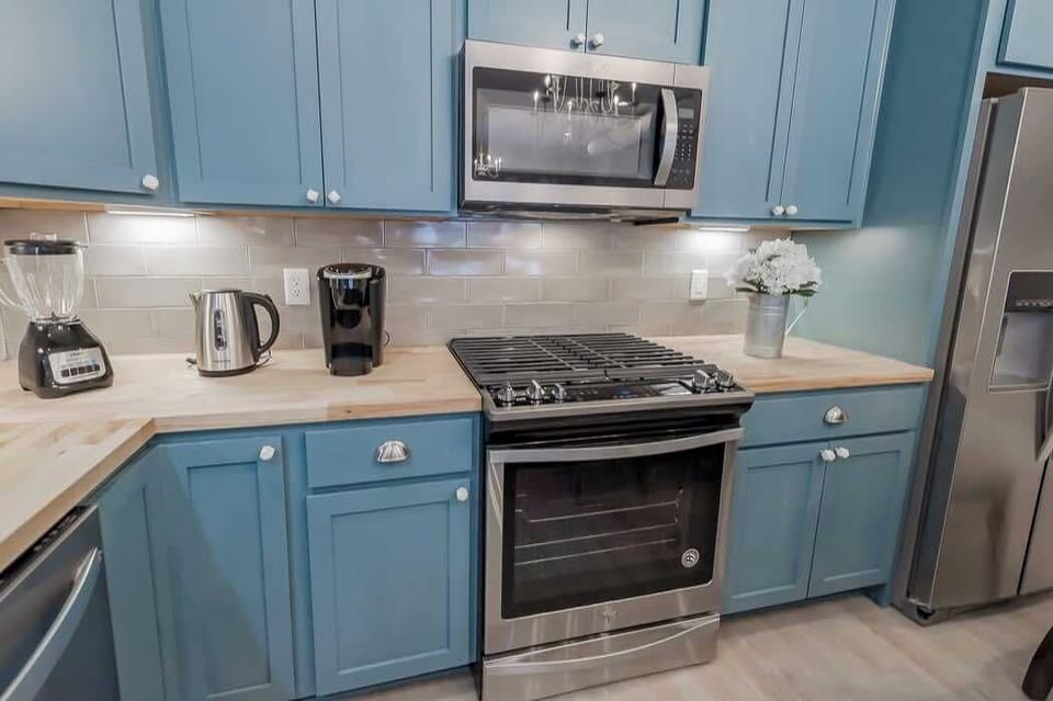 Gas stove top perfect for preparing meals together.