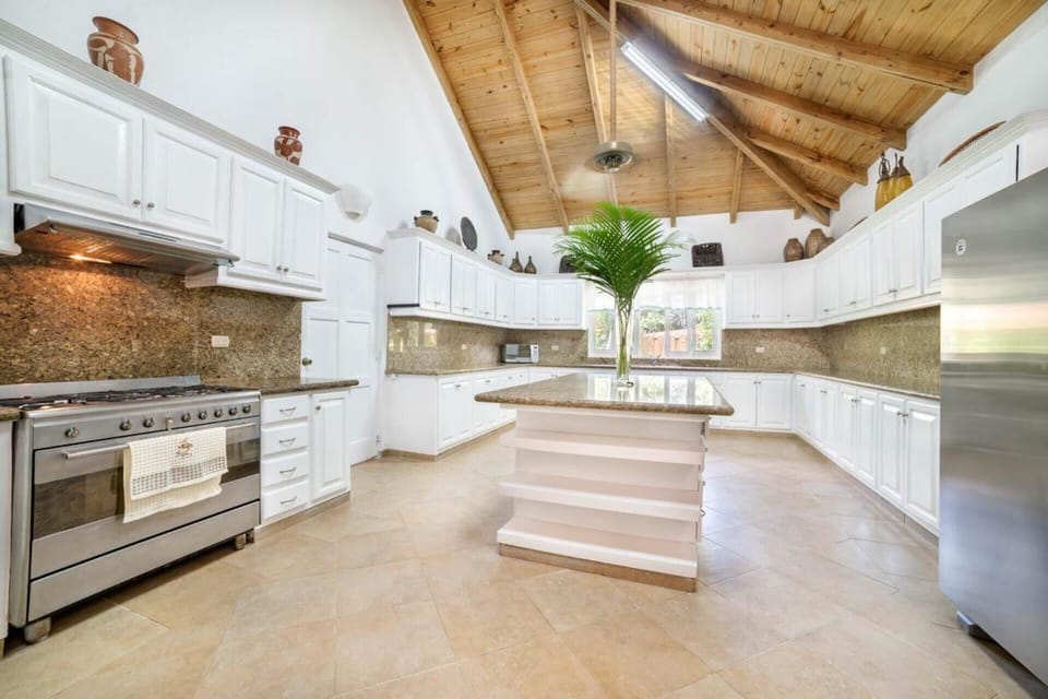 Villa | Private kitchen | Fridge, microwave, oven, stovetop