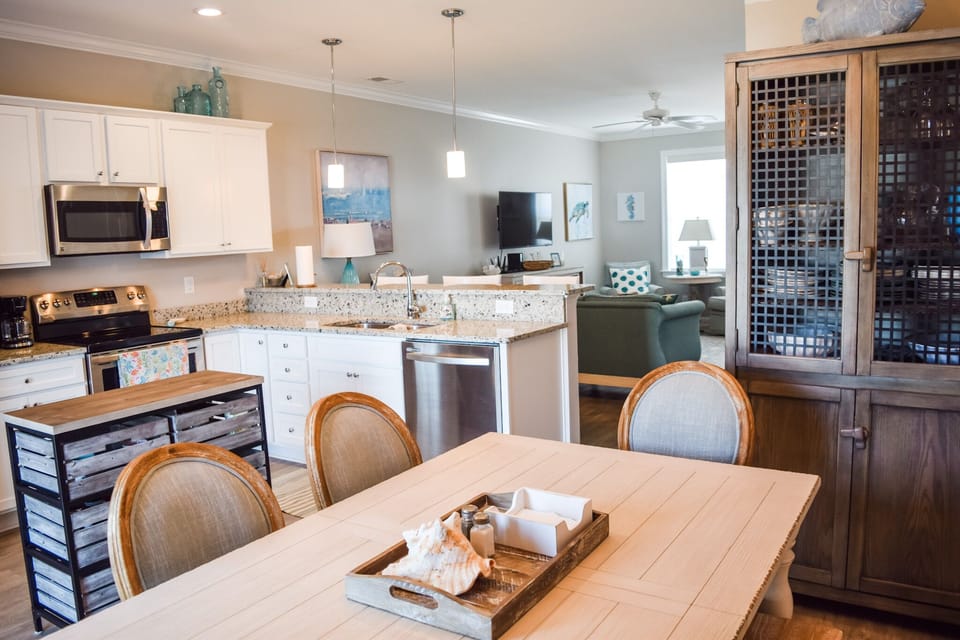 Our kitchen is fully stocked with all types of cooking and serving ware