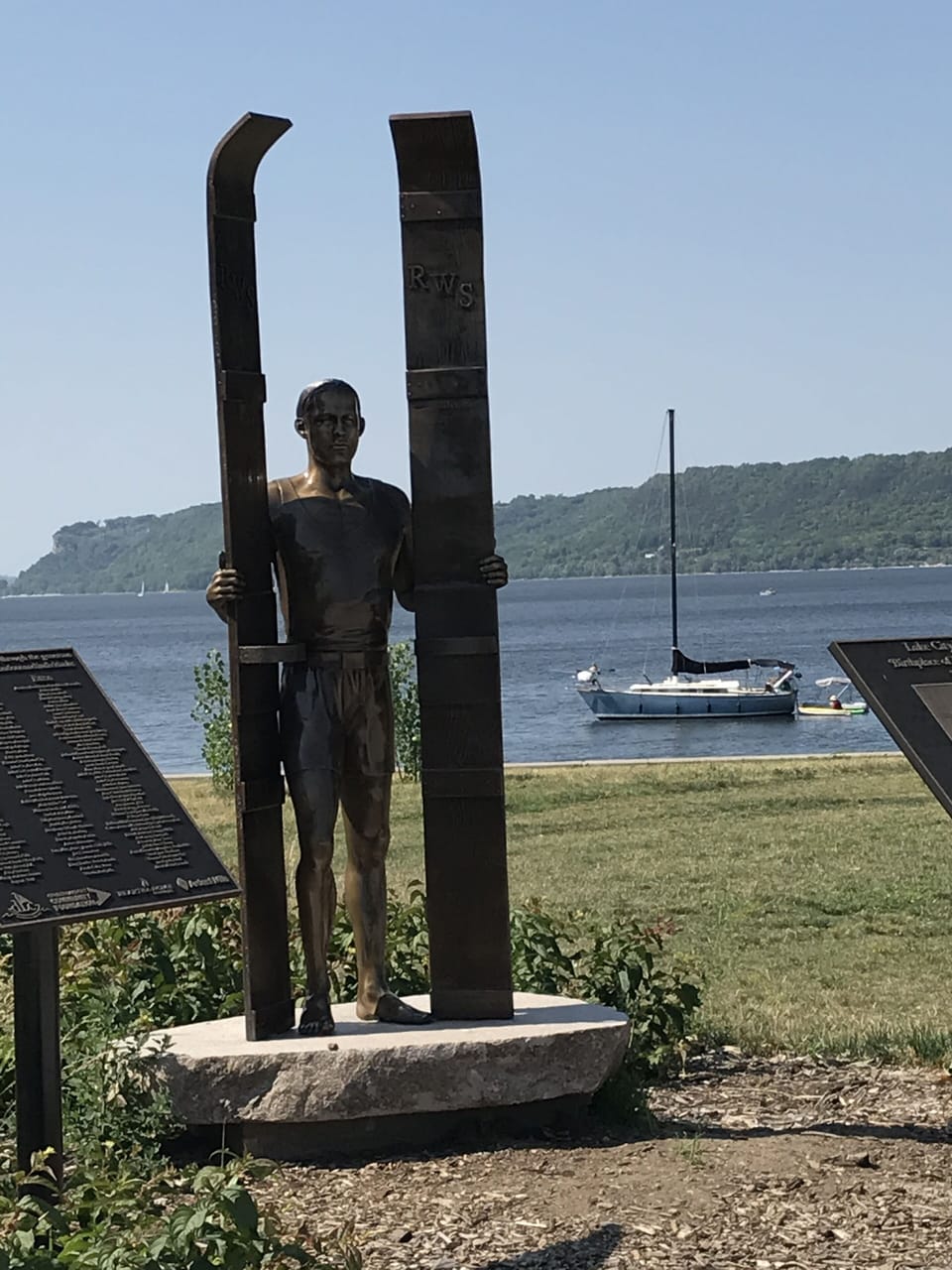 Statue of the famous Ralph Samuelson. Creator of water skiing. Walking distance.
