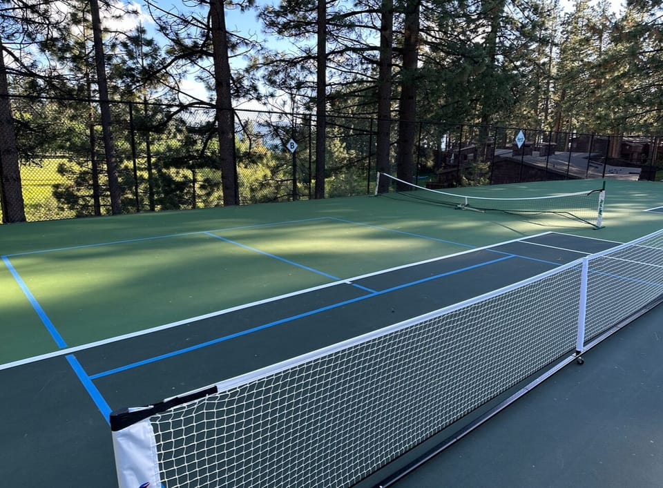 Tennis/pickle ball courts! We provide racquets and balls for you.