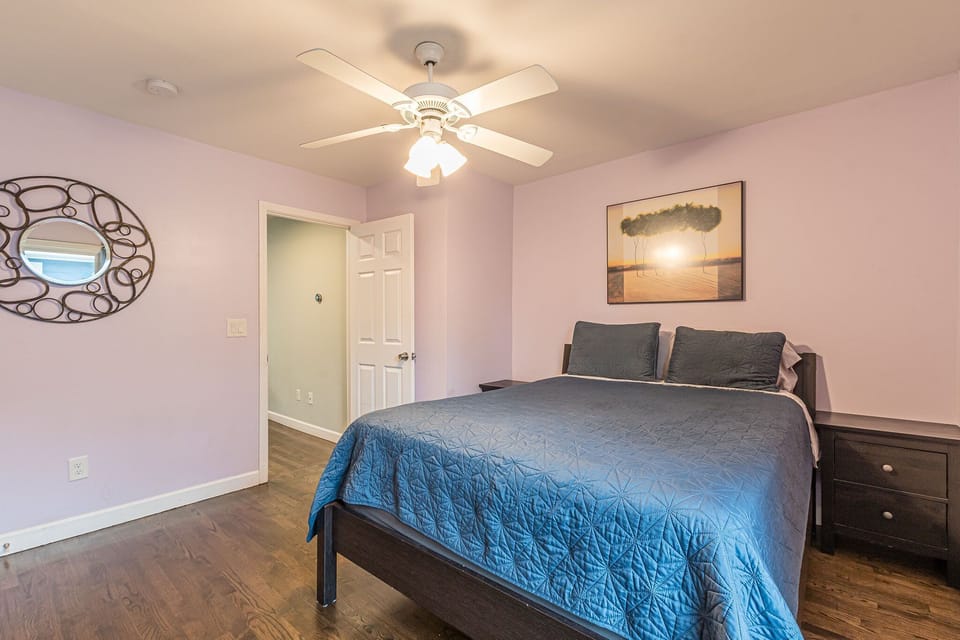 Bedroom 2 has a queen and Roku TV