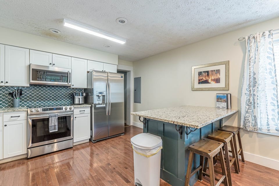 The kitchen is open format