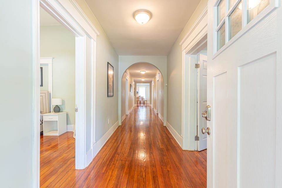 The wide hallway has a "wow" factor!