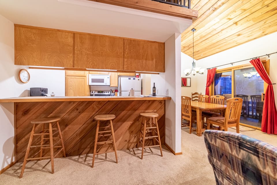 Bar seating at kitchen