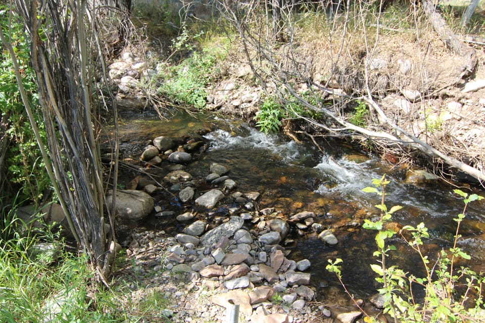 Garden Creek flows year-round just behind the property.