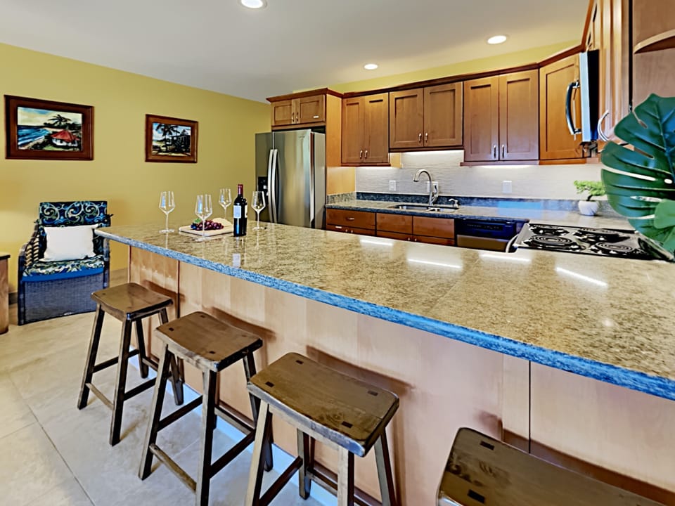 Enjoy entertaining your guests while preparing a home cooked meal