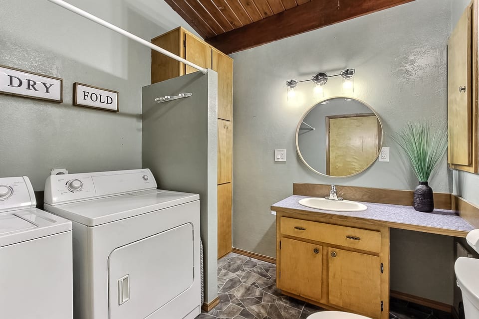 Laundry and linens room.