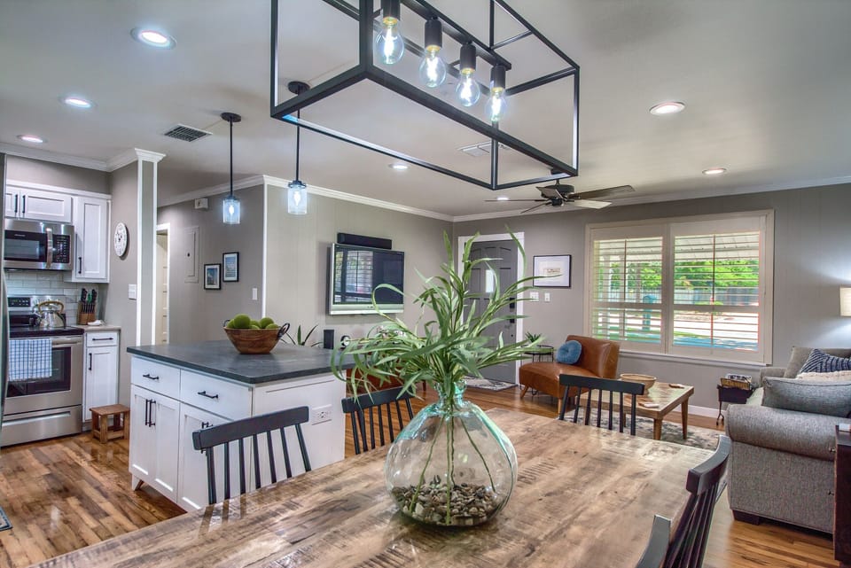 Fabulous open concept Kitchen, Living Room and Dining Area.