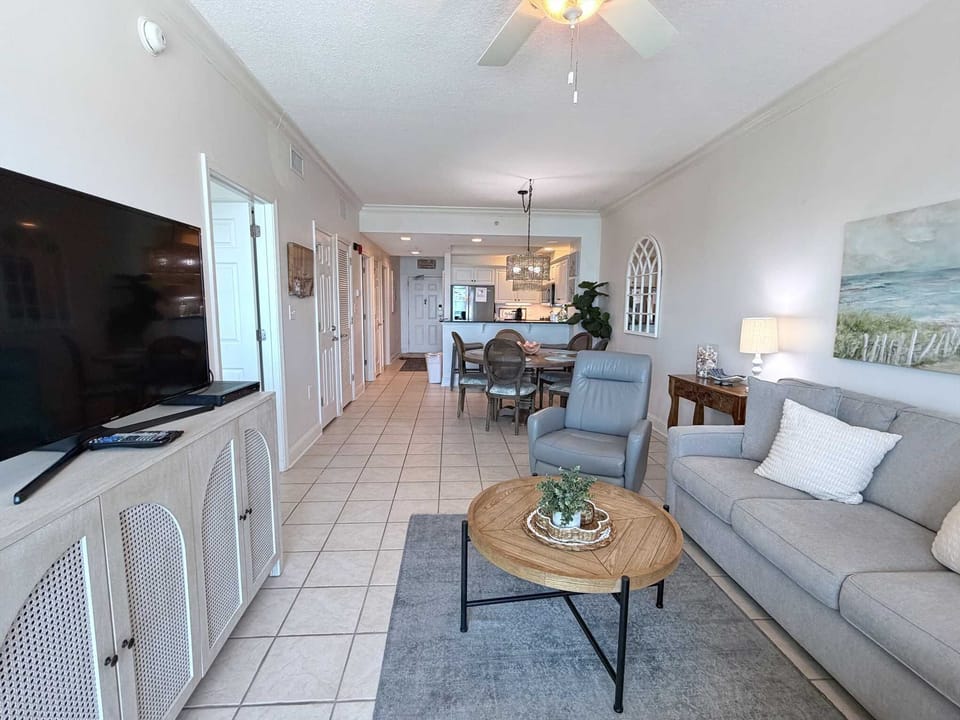 The living room provides ample seating to kickback and relax.