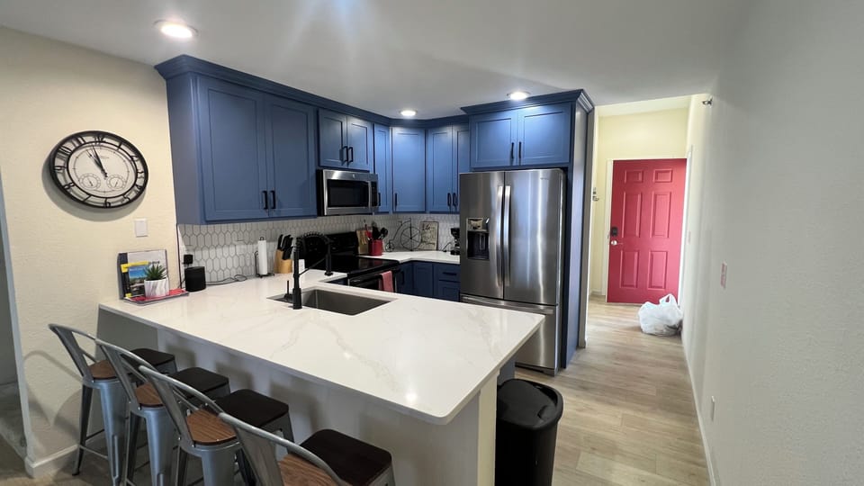 Kitchen with full cookware
