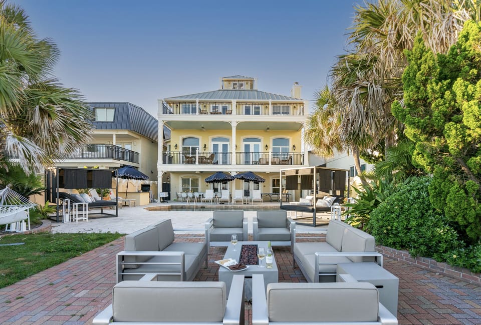 A spacious backyard for entertaining.
