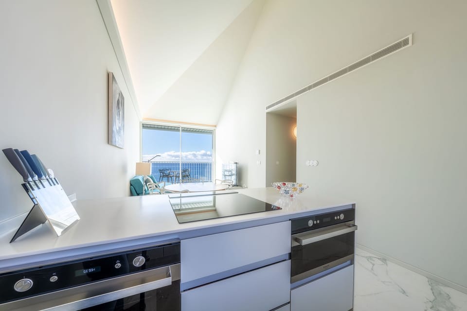 Panoramic Apartment, 2 Bedrooms, Sea View | Private kitchen | Full-size fridge, oven, stovetop, dishwasher