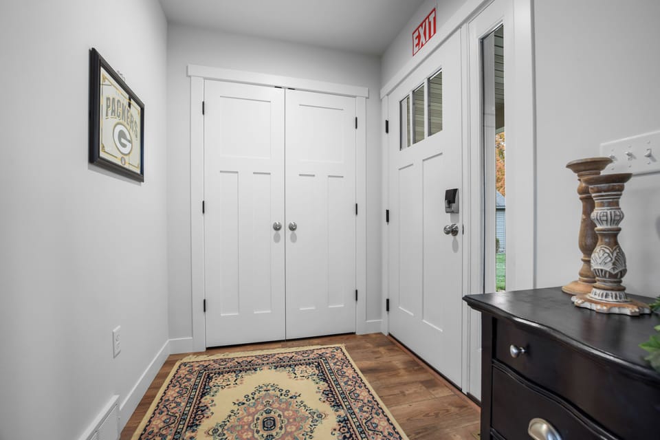 Front door equipped with keyless entry