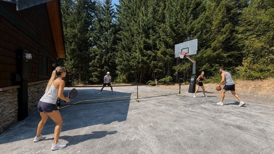Basketball and pickleball court