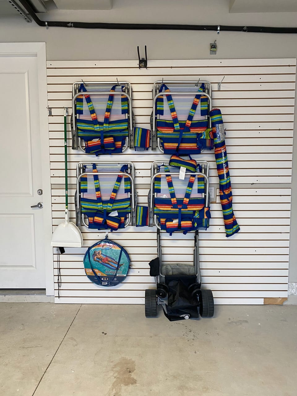 Beach chairs, umbrella and beach cart for you to use