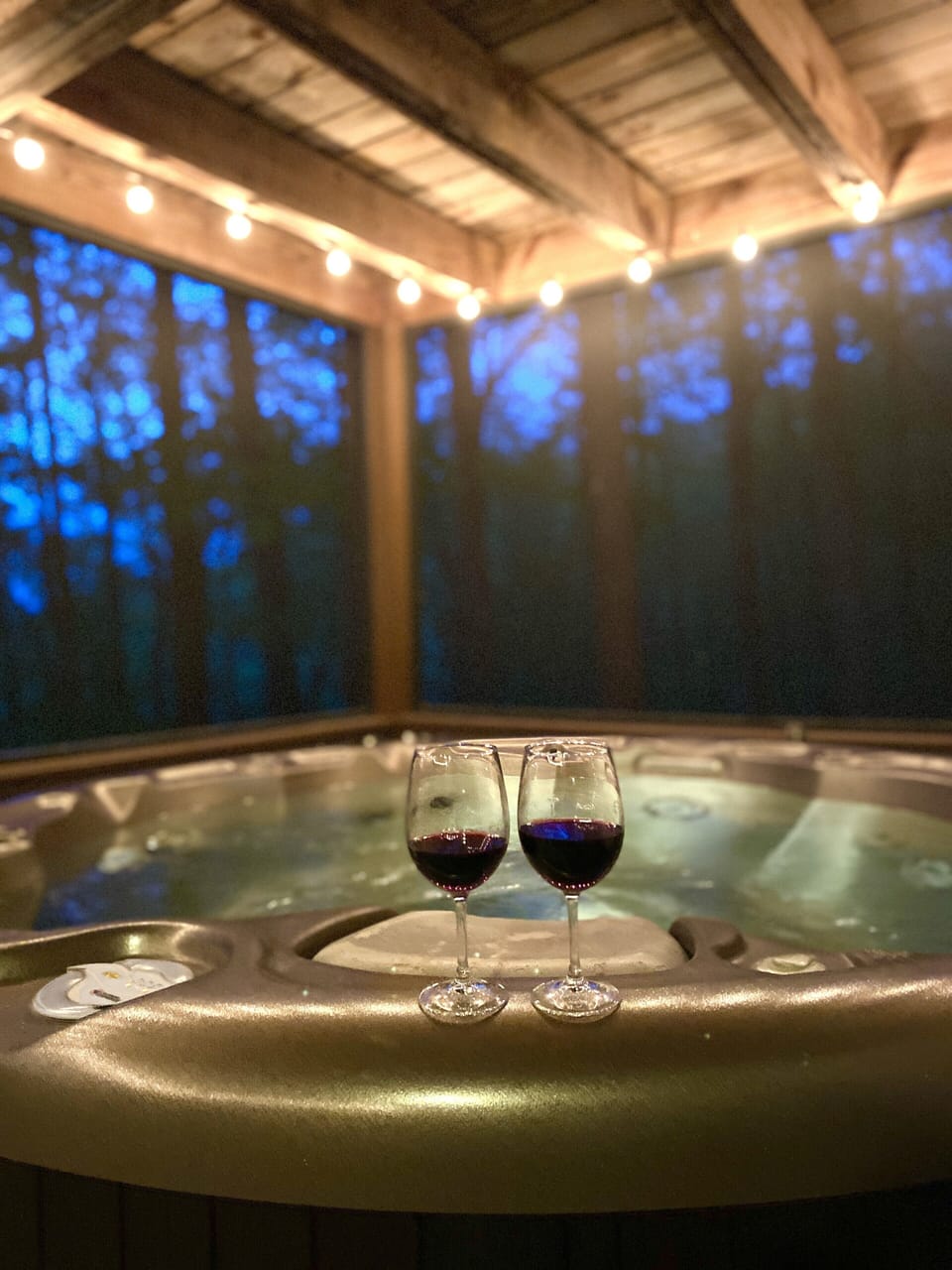 Recharge in the hot tub with waterfall feature!
