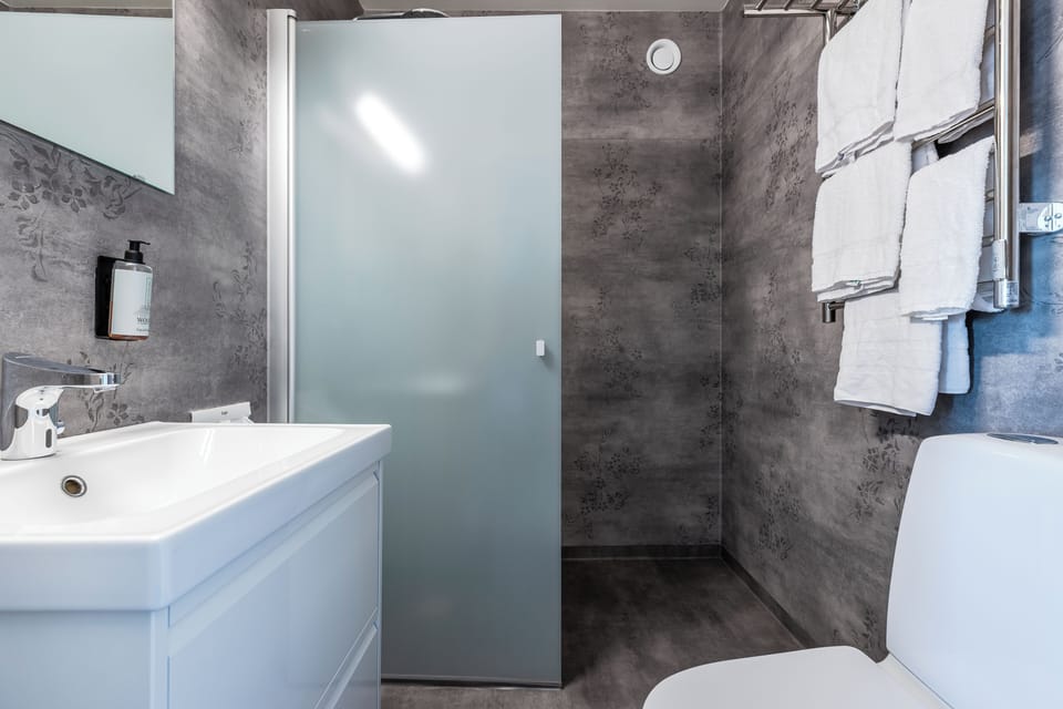 Standard Twin Room | Bathroom | Shower, hair dryer, towels