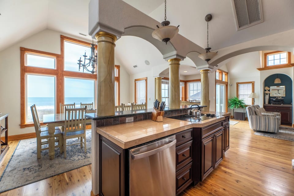 Kitchen with views of the Ocean!