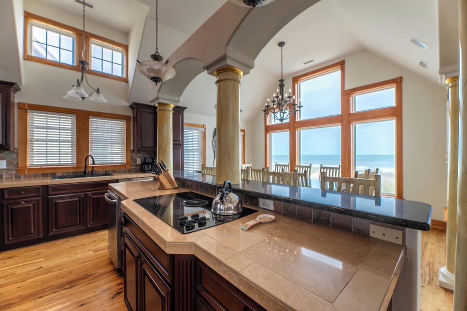 Kitchen with views of the Ocean!