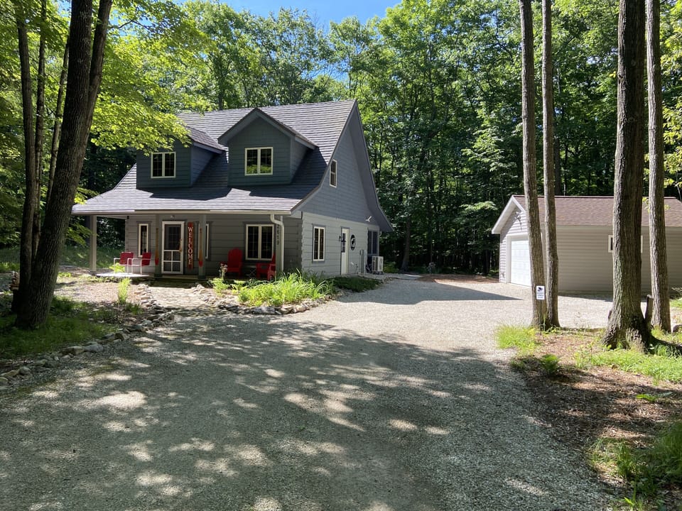 Set back from the road and neighbors for great privacy