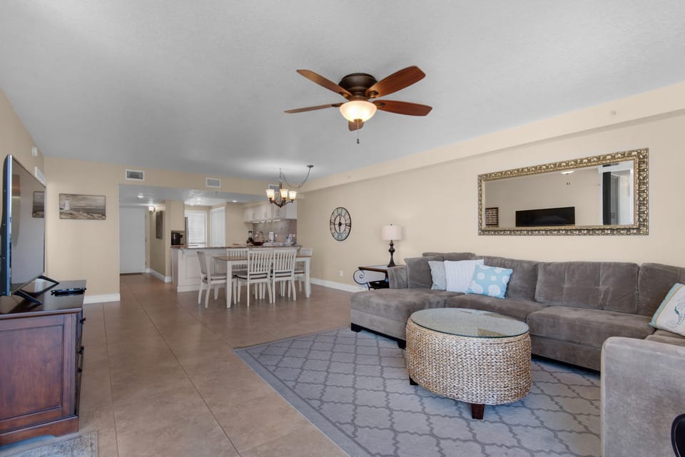 Living room to dining room view
