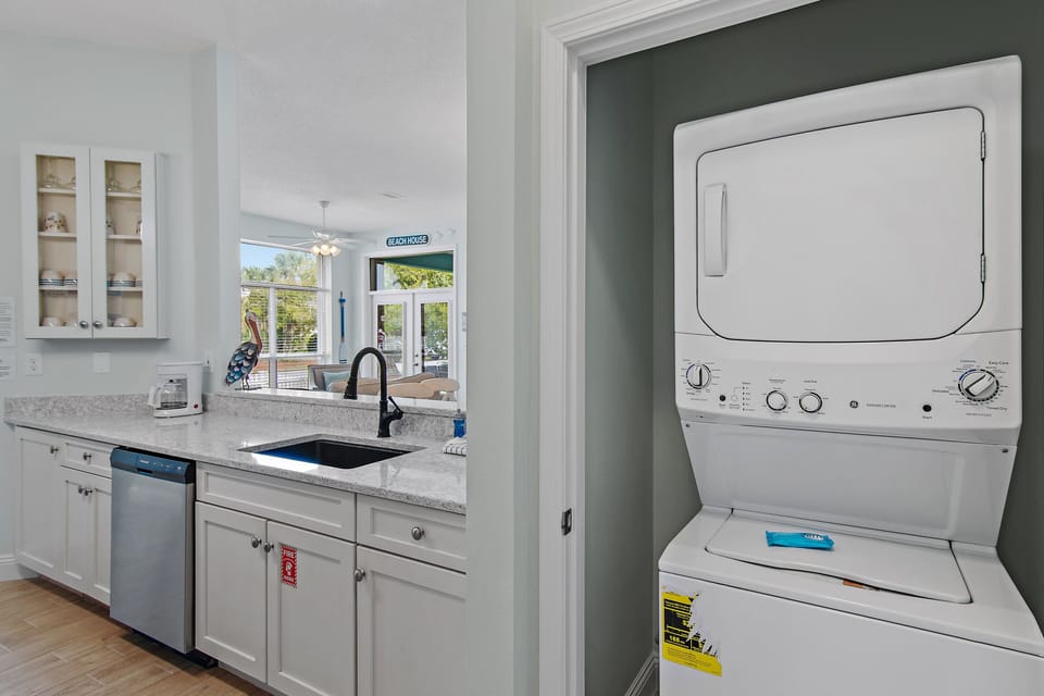 Washer and dryer in kitchen