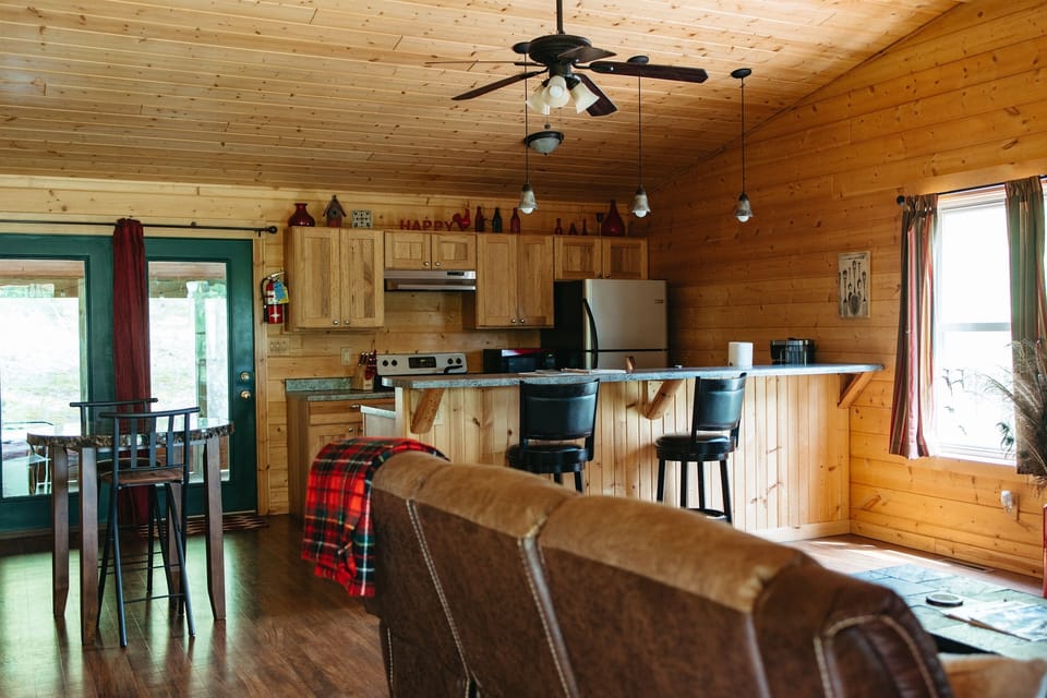 Bar seating in the kitchen