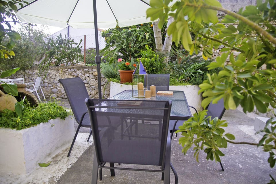 Patio of Cozy Studio for 4,Areopoli,Mani,Near Amenities & Beaches